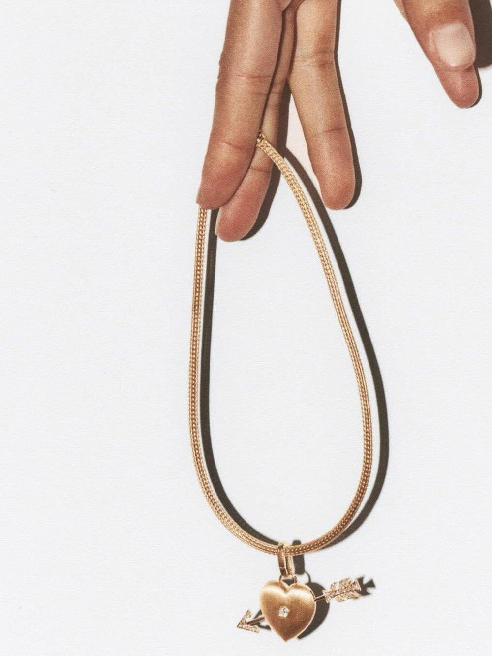 PENDENTIF COEUR PERCE OR ET DIAMANTS