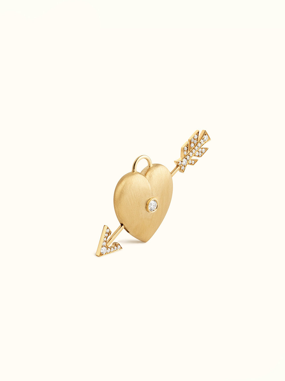 PENDENTIF COEUR PERCE OR ET DIAMANTS