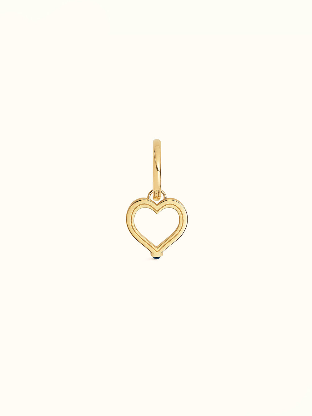BOUCLE D'OREILLE BABY CHARM HEART OR ET SAPHIR BLEU