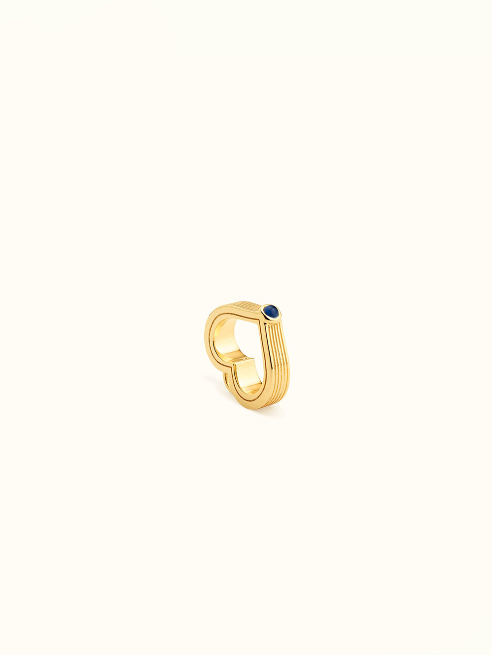 BOUCLE D'OREILLE BABY CHARM HEART OR ET SAPHIR BLEU