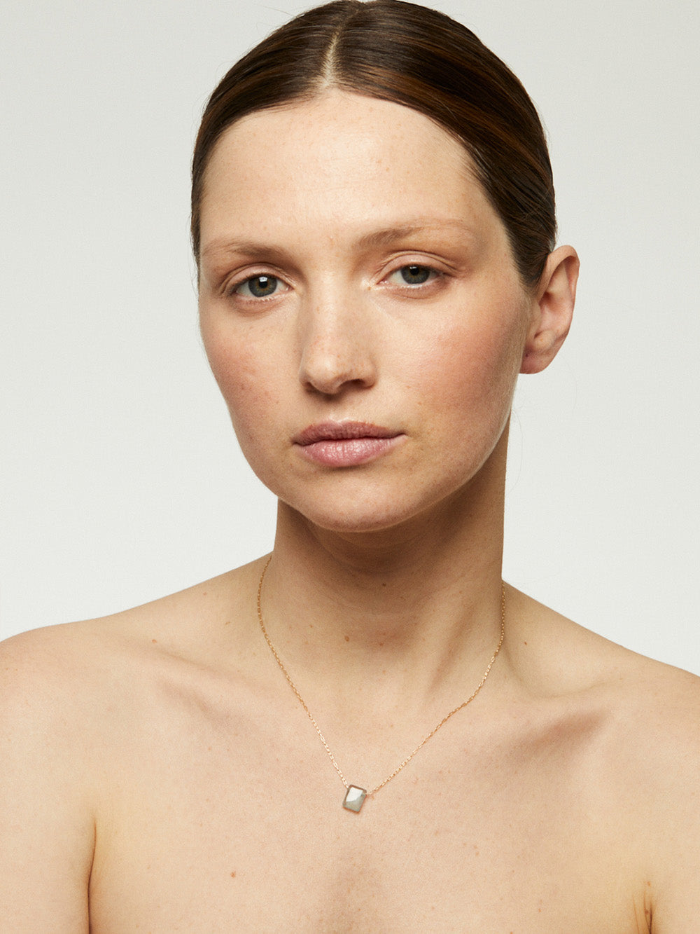CHICLET AQUAMARINE NECKLACE