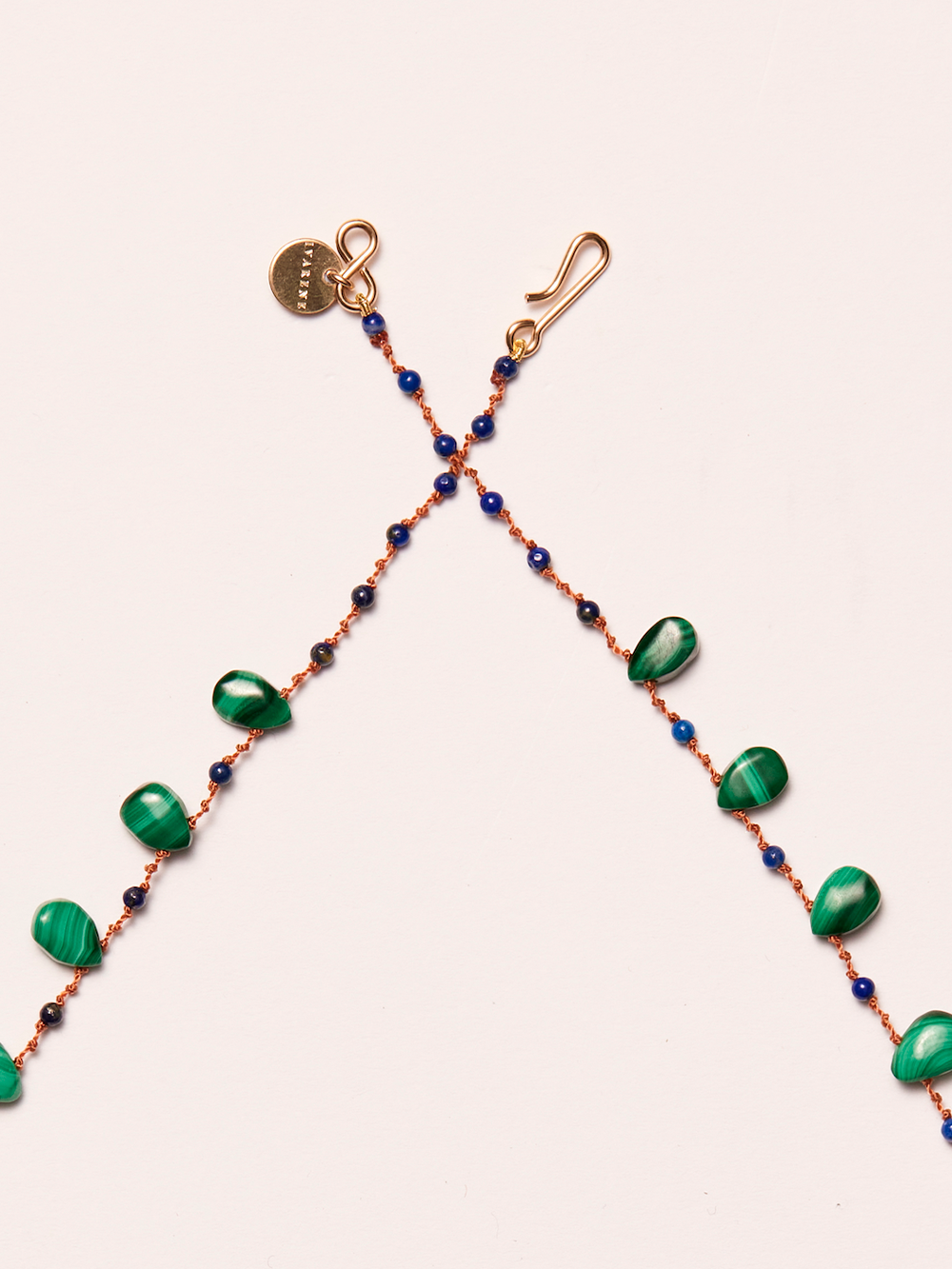 COLLIER BONVIEW MALACHITE ET LAPIS LAZULI