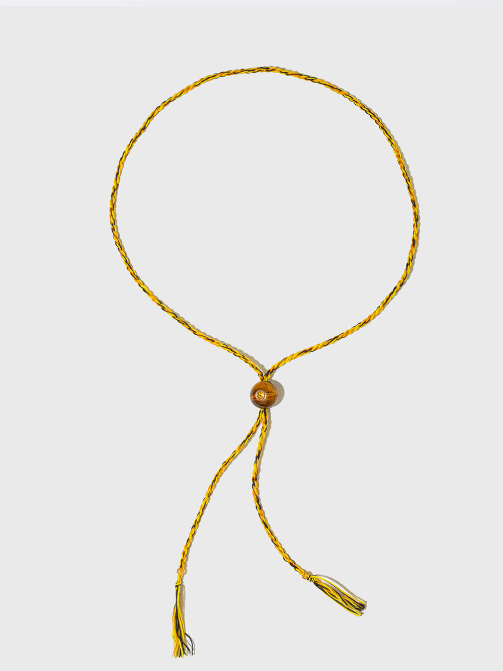 COLLIER PERLE OEIL-DE-TIGRE ET CITRINE