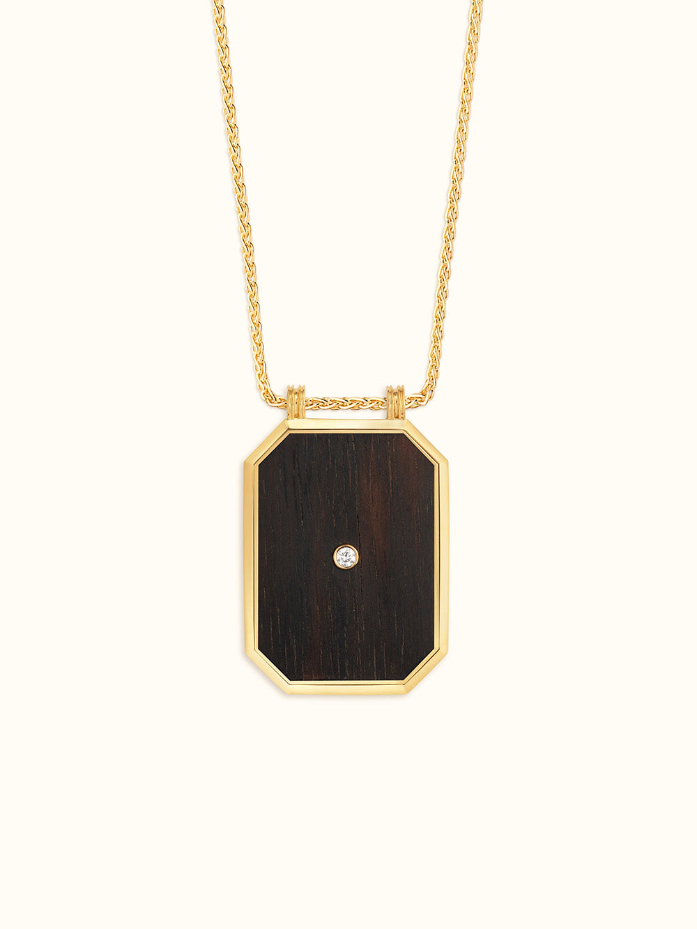 SCAPULAIRE EBONY LETTRE M OR, DIAMANT ET EBENE