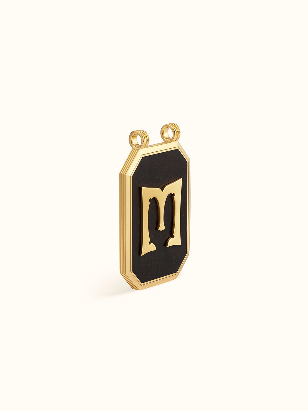 SCAPULAIRE EBONY LETTRE M OR, DIAMANT ET EBENE