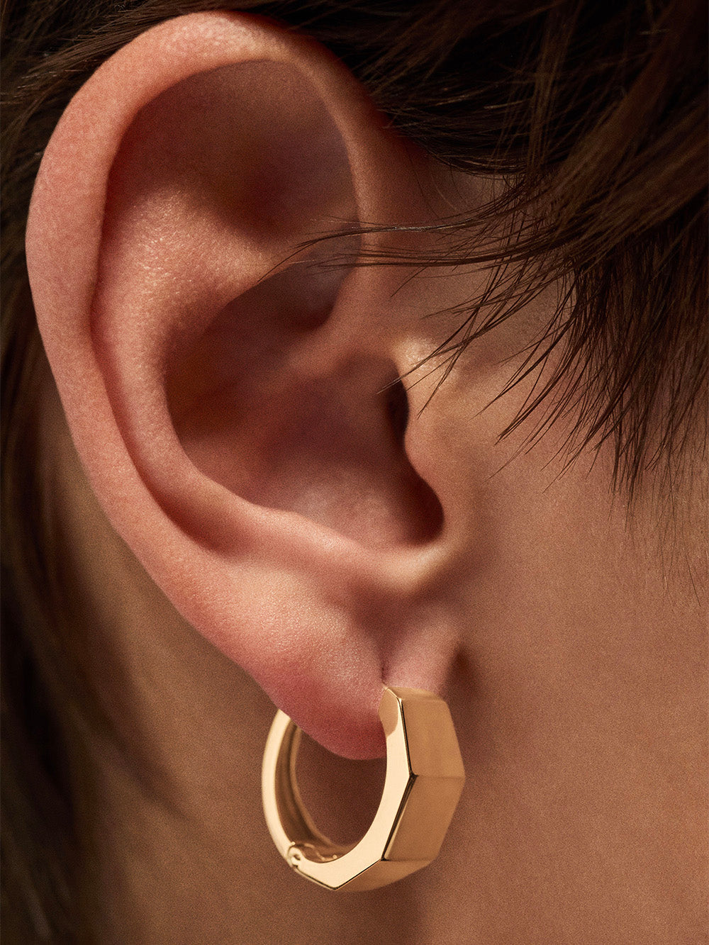 BOUCLE D'OREILLE ECROU GRAND MODELE OR JAUNE