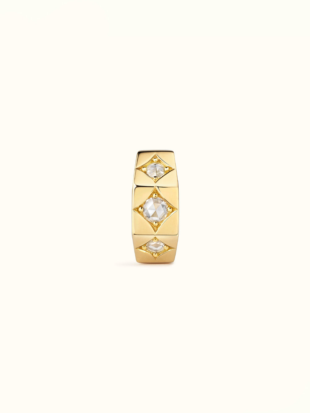 BOUCLE D'OREILLE ECROU GRAND MODELE OR JAUNE ET DIAMANTS