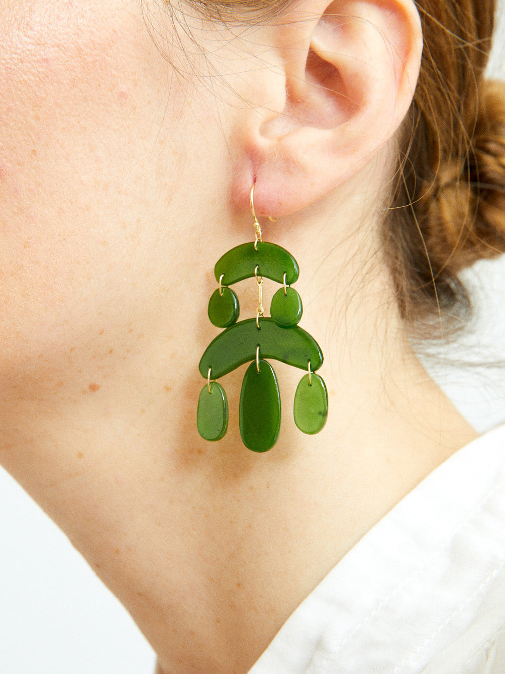 BOUCLES D'OREILLES MINI CHANDELIER EN JADE