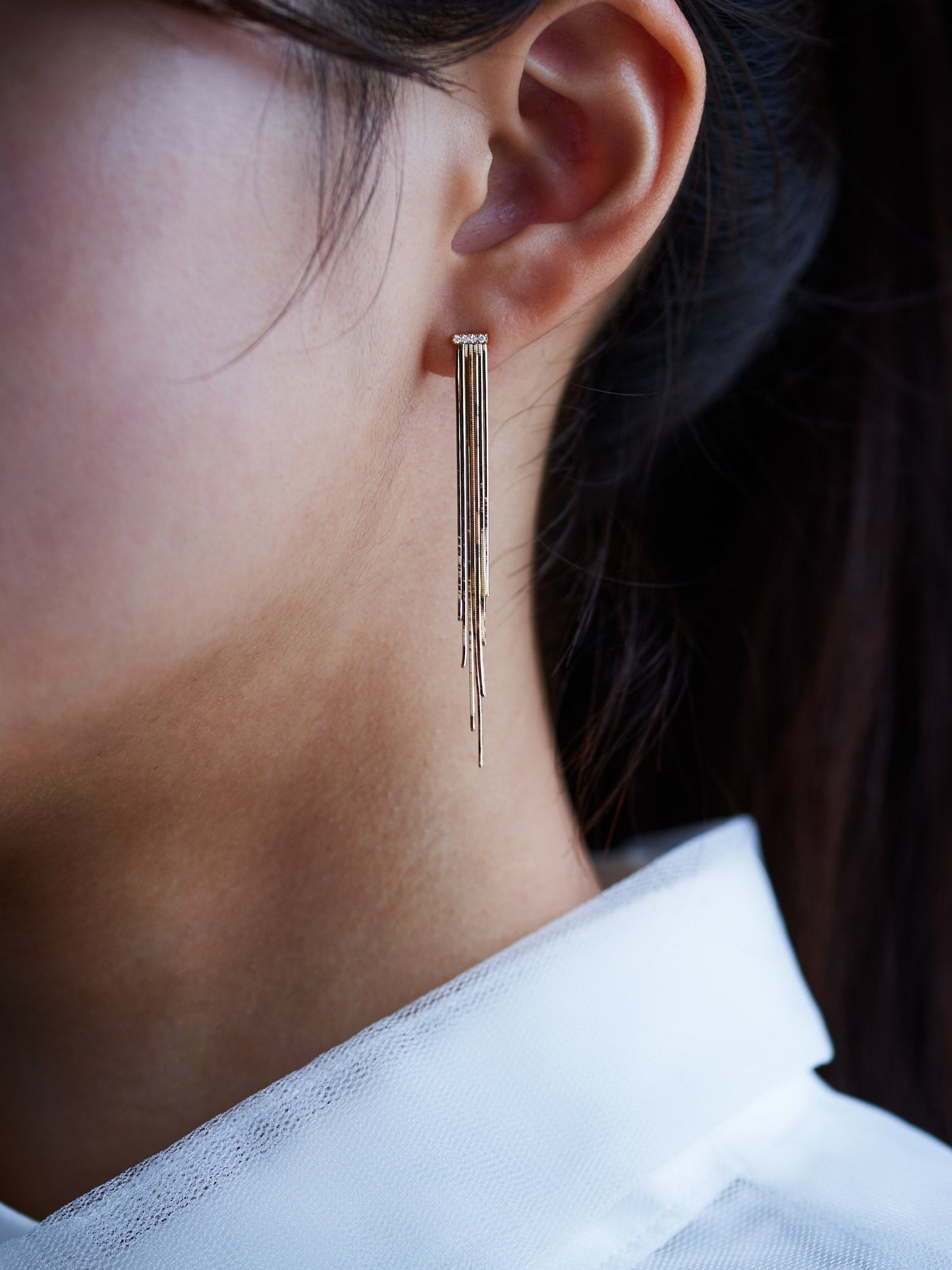 EXTRA LONG FRINGE EARRINGS