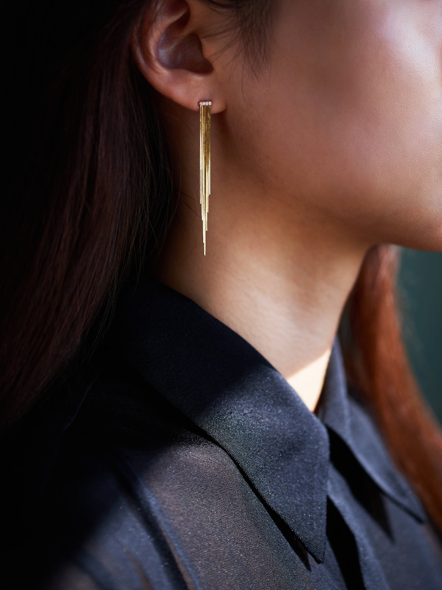 EXTRA LONG FRINGE EARRINGS