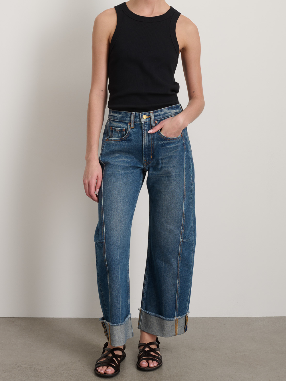 JEAN RELAXED CUFFED LASSO VISTA BLUE