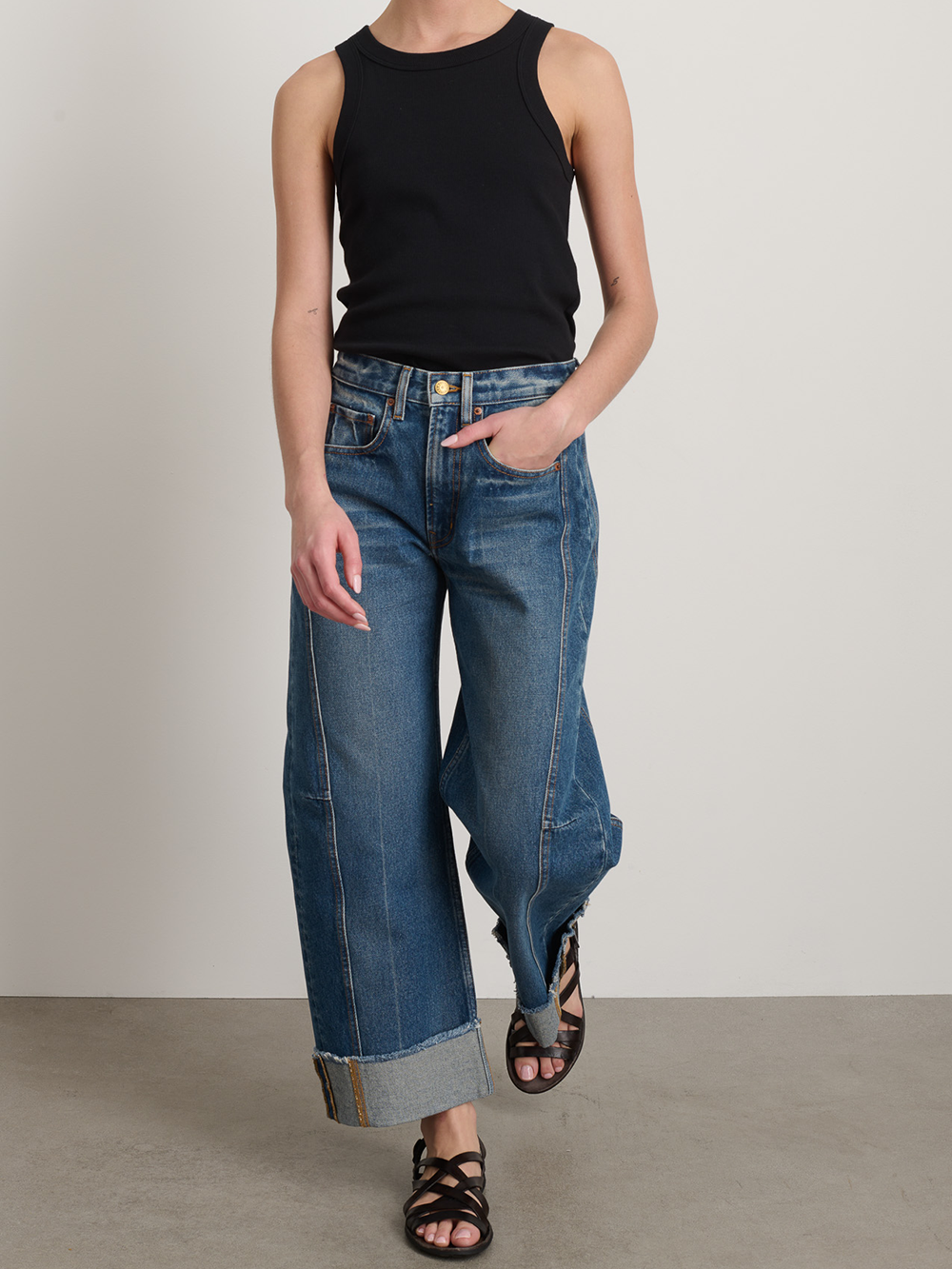 JEAN RELAXED CUFFED LASSO VISTA BLUE