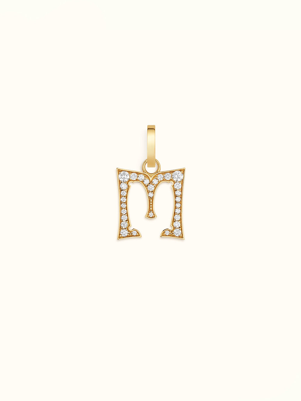 LETTER M PENDANT LARGE PAVE MODEL