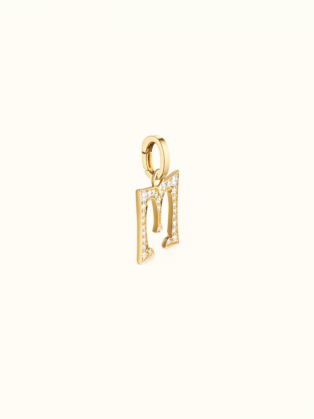LETTER M PENDANT LARGE PAVE MODEL