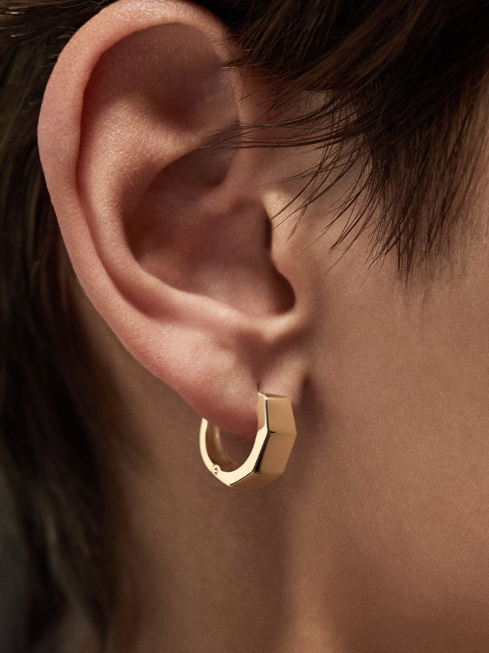 BOUCLE D'OREILLE ECROU MEDIUM OR JAUNE