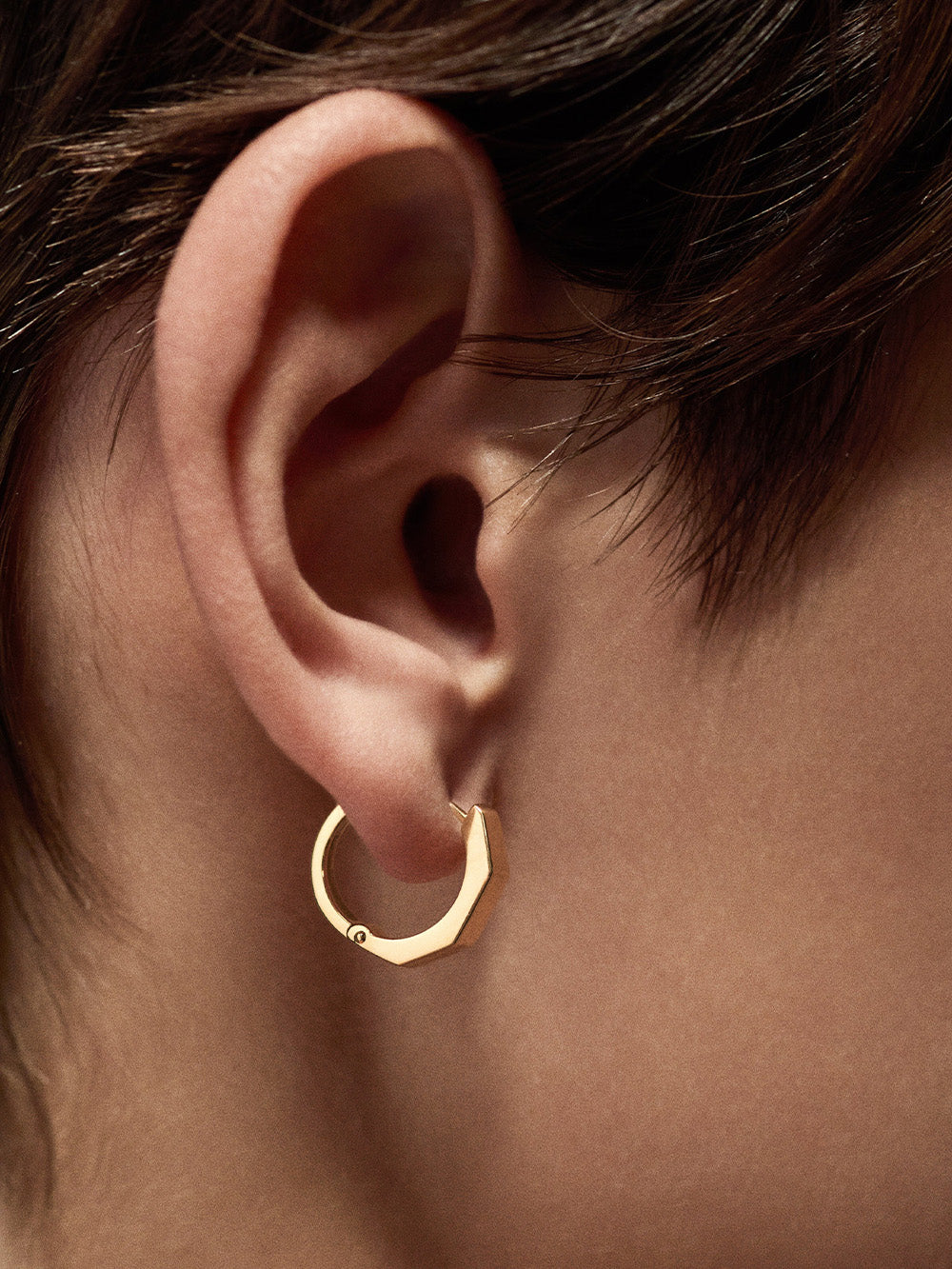 BOUCLE D'OREILLE ECROU MEDIUM OR JAUNE