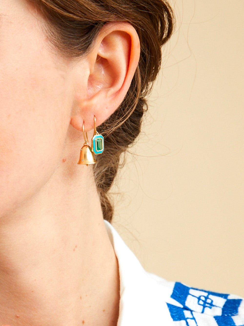 YELLOW GOLD BELL EARRING
