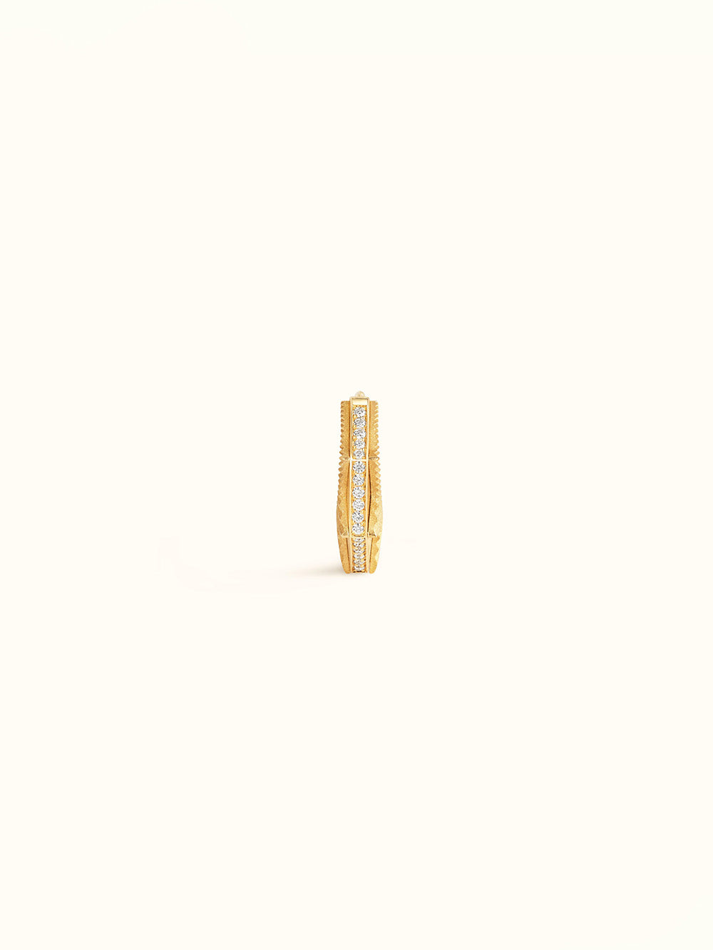 BOUCLE D'OREILLE NYC PETIT MODELE OR JAUNE ET DIAMANTS