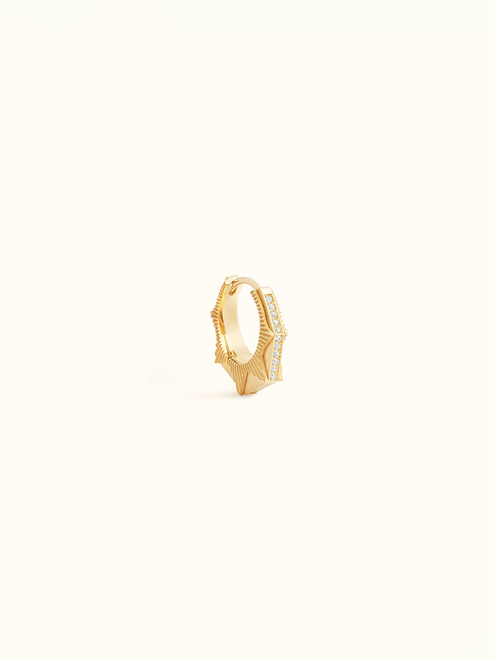 BOUCLE D'OREILLE NYC PETIT MODELE OR JAUNE ET DIAMANTS