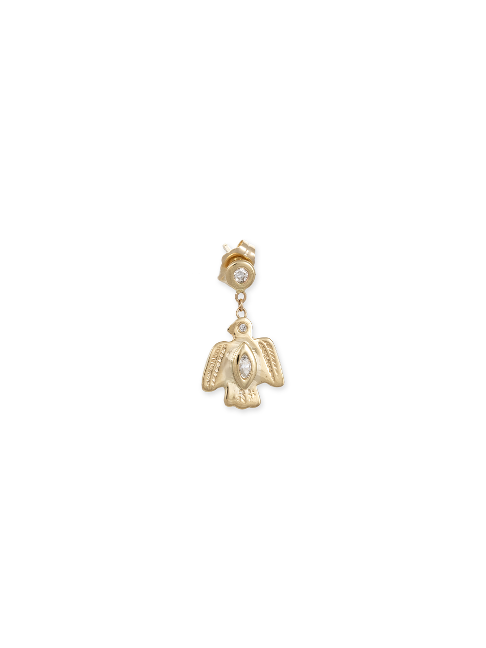 BOUCLE D'OREILLE OISEAU MARQUISE DIAMANTS