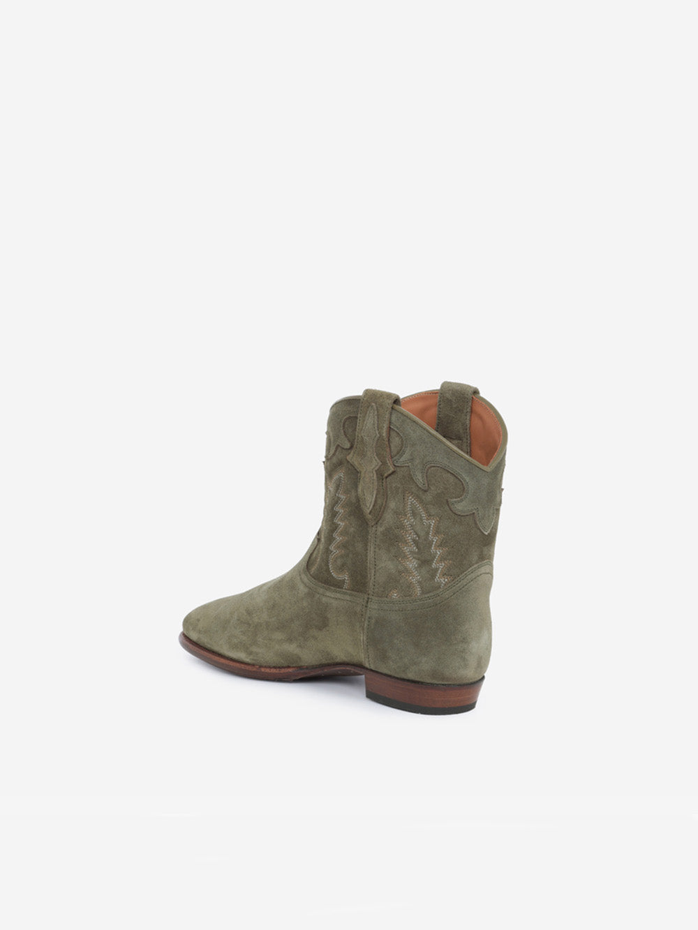 EARLY MIDNIGHT OLIVE ANKLE BOOTS