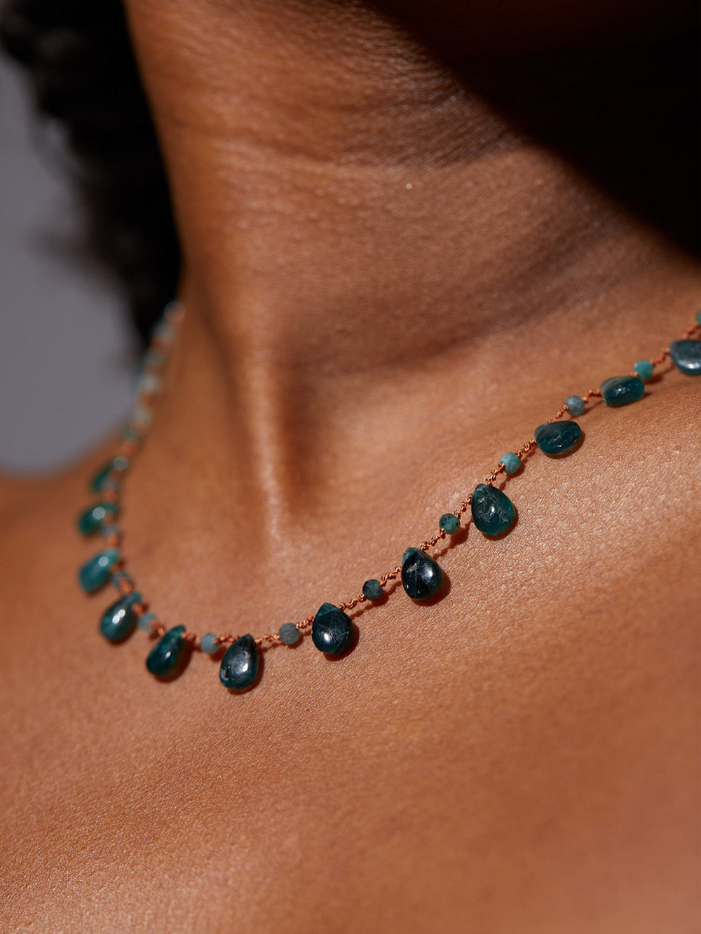 COLLIER OSPREY DROPS & BEADS GRANDIDIERITE