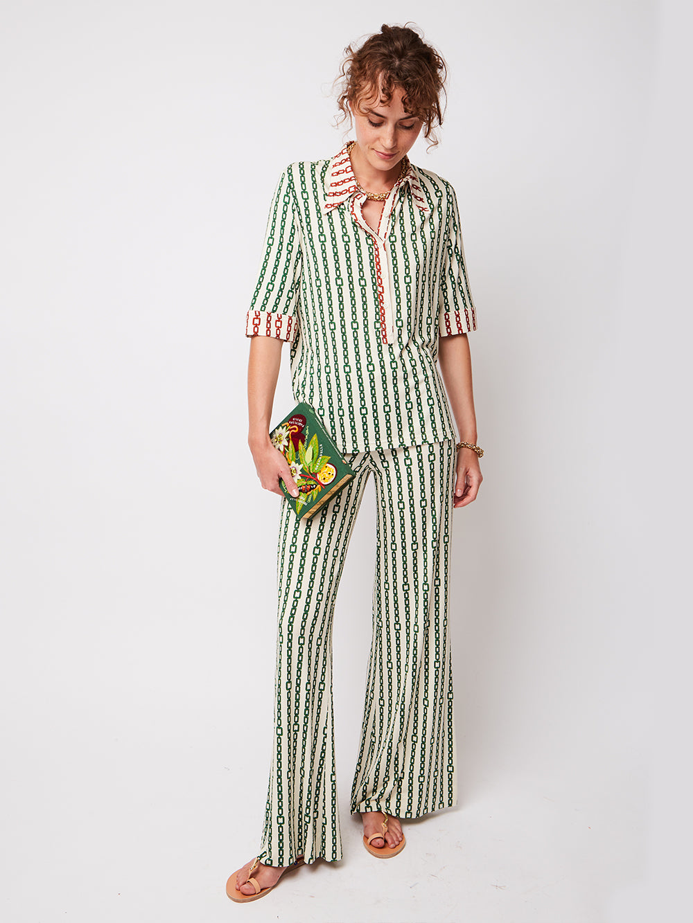 PANTALON GIUDECCA CHAINE VERT