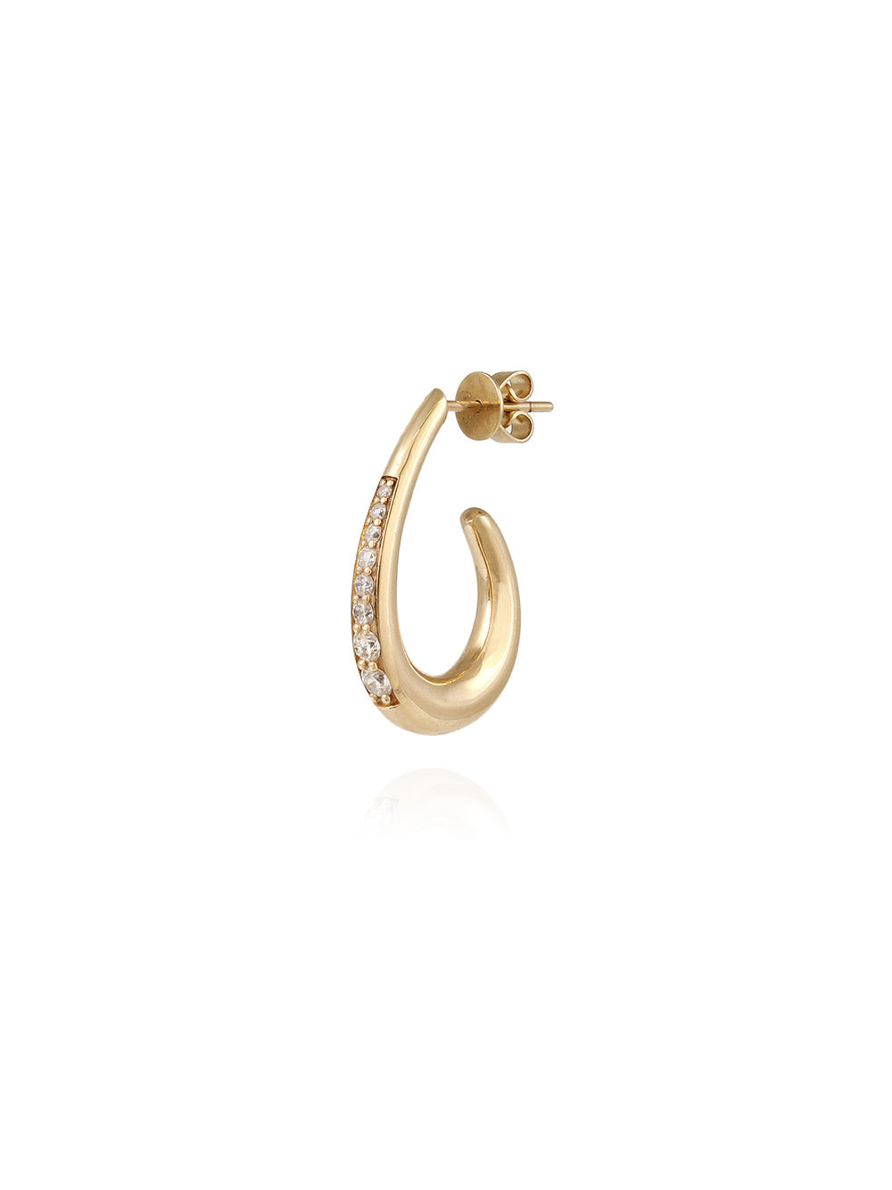 WIDE-CUT OPEN OVAL EARRING PAVE WITH DIAMONDS