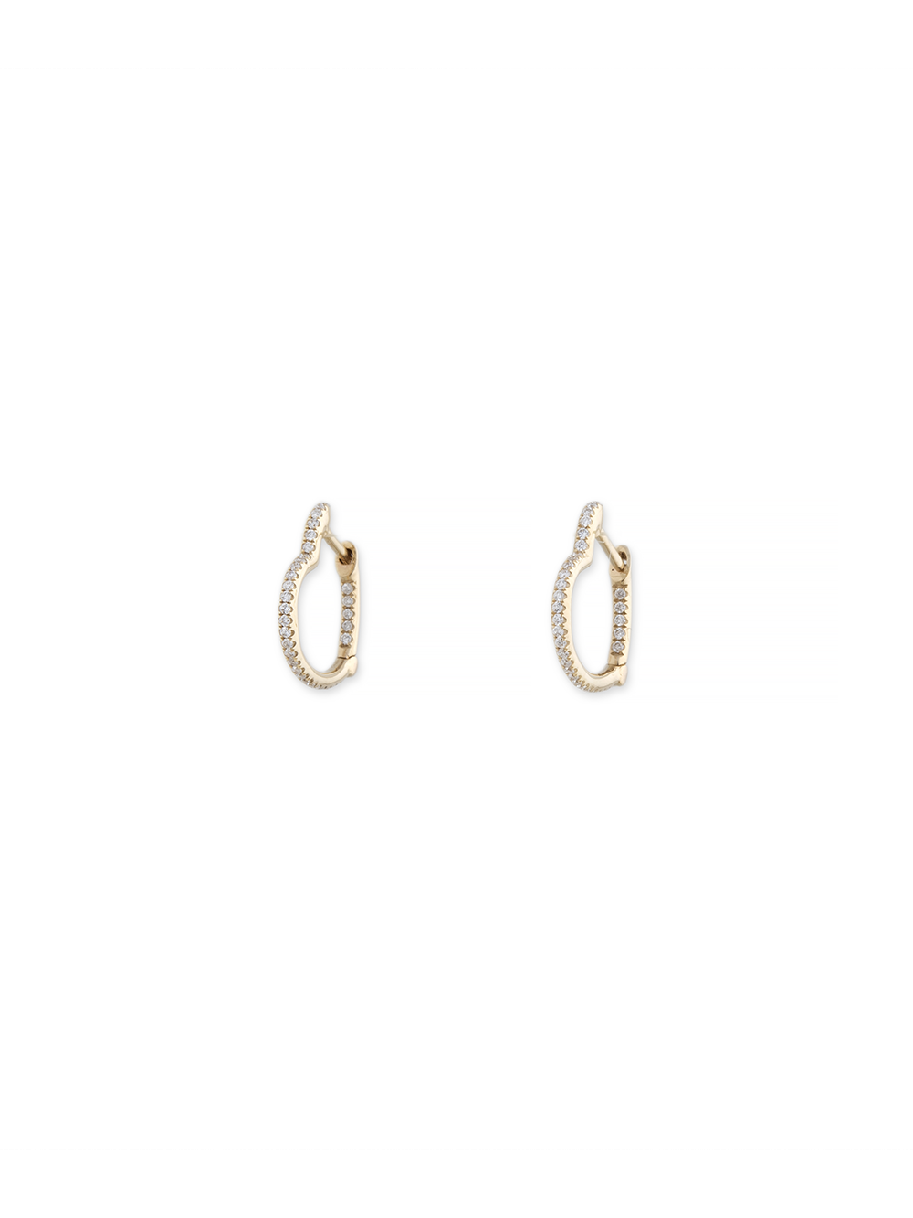 SMALL RING EARRINGS FORMS HEART DIAMONDS