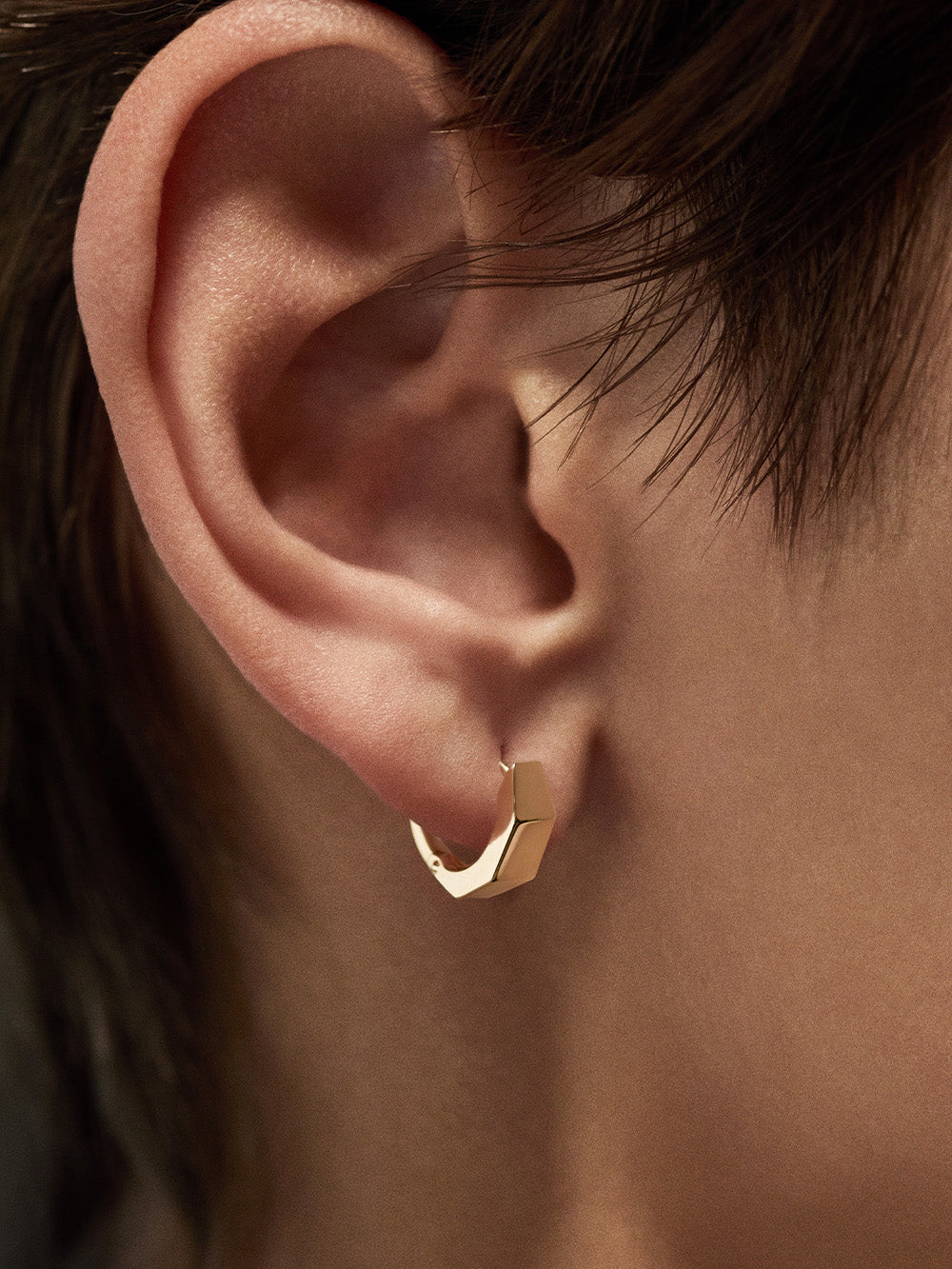 BOUCLE D'OREILLE ECROU SMALL OR JAUNE