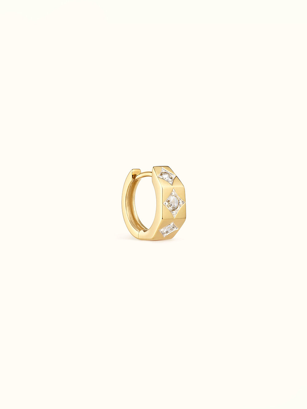BOUCLE D'OREILLE ECROU SMALL OR JAUNE ET DIAMANTS