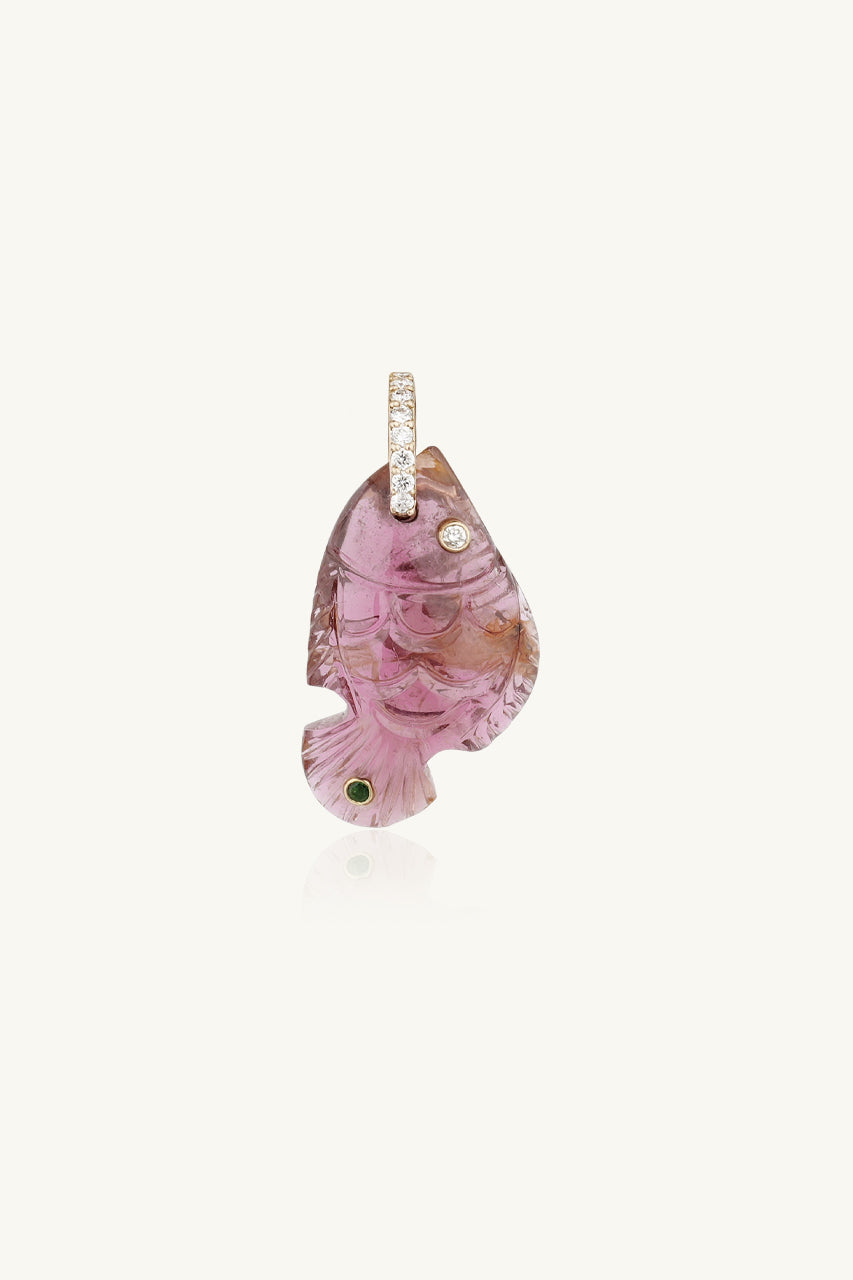 PENDENTIF POISSON PM TOURMALINE ROSE