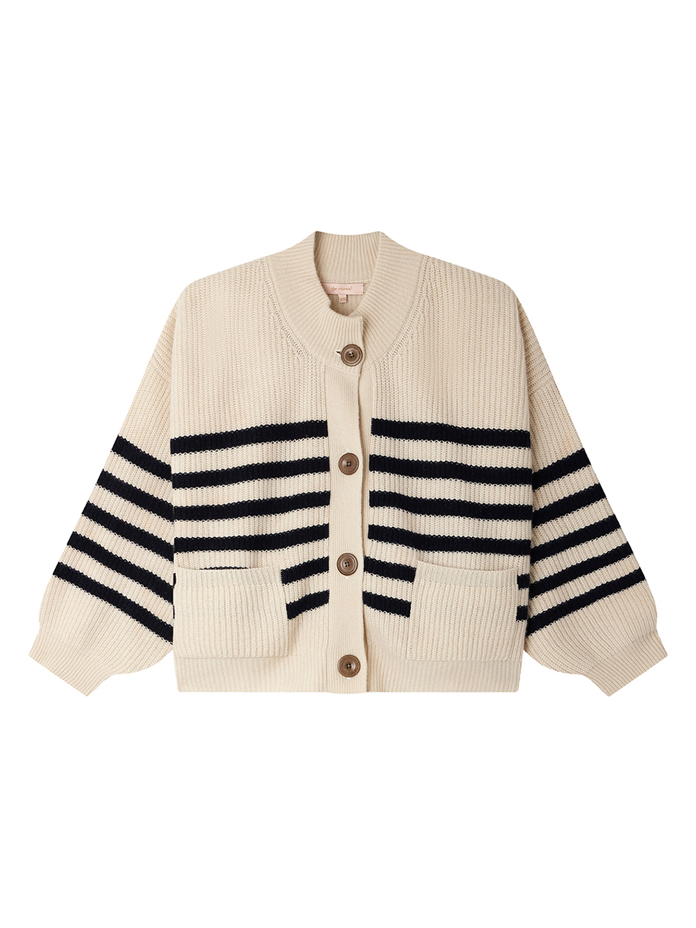 CARDIGAN ROY RAYURES NAVY WHITE