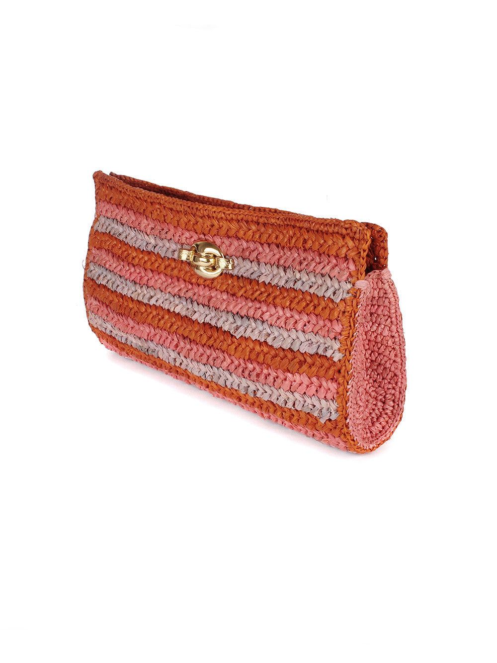 UPTOWN GRENADE RAFFIA CLUTCH BAG