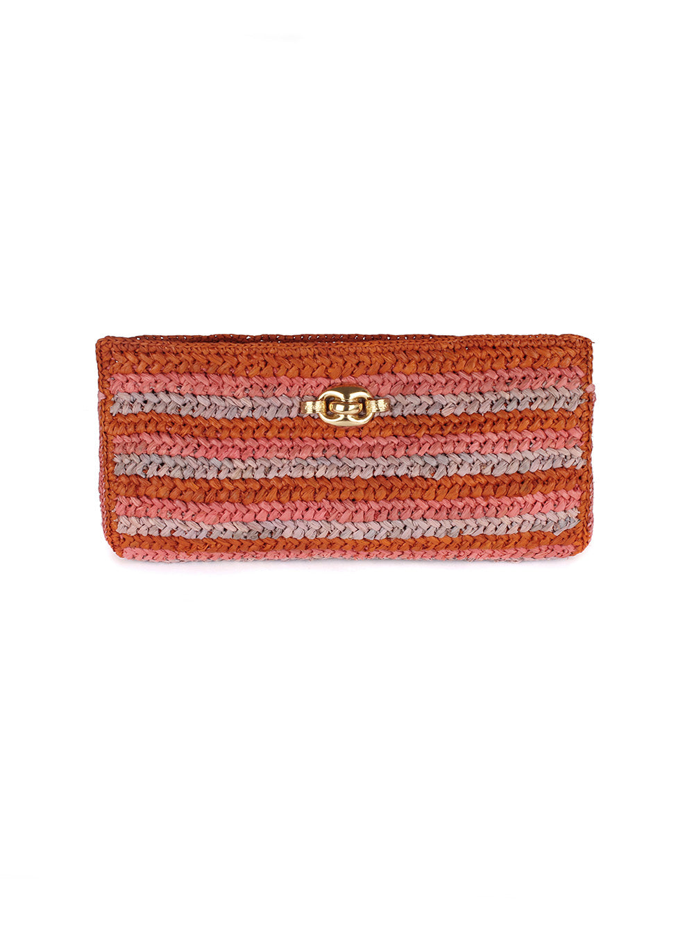 UPTOWN GRENADE RAFFIA CLUTCH BAG