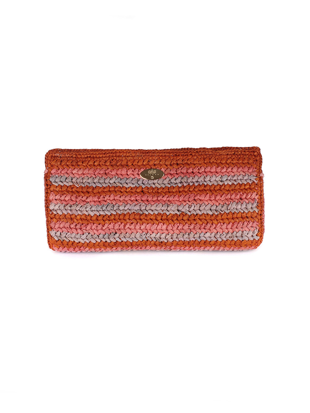 UPTOWN GRENADE RAFFIA CLUTCH BAG