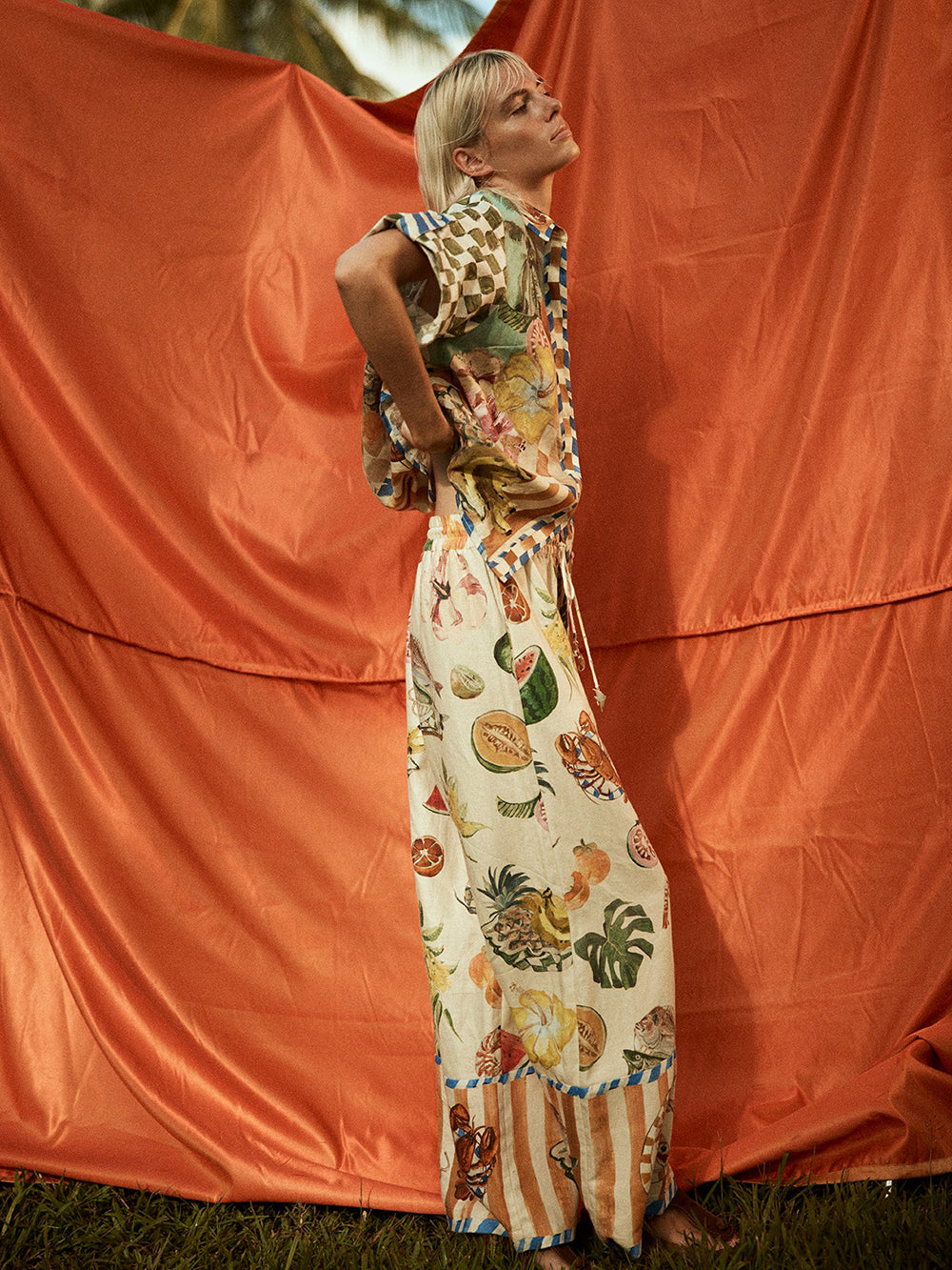 MULTICOLORED PRINTED THEO TROUSERS