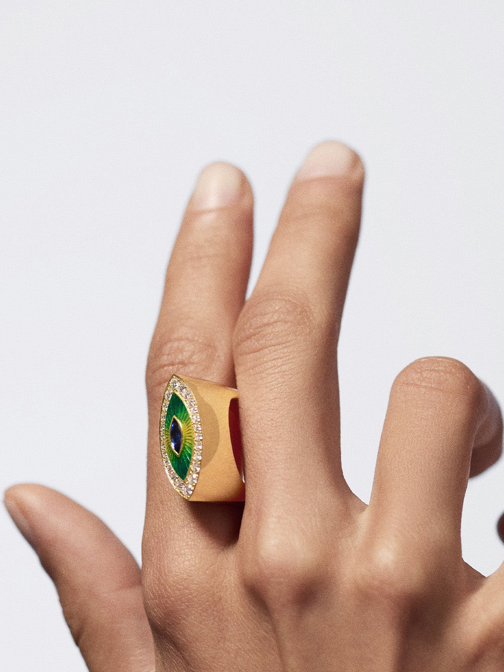 EVIL EYE METRIC GREEN RING