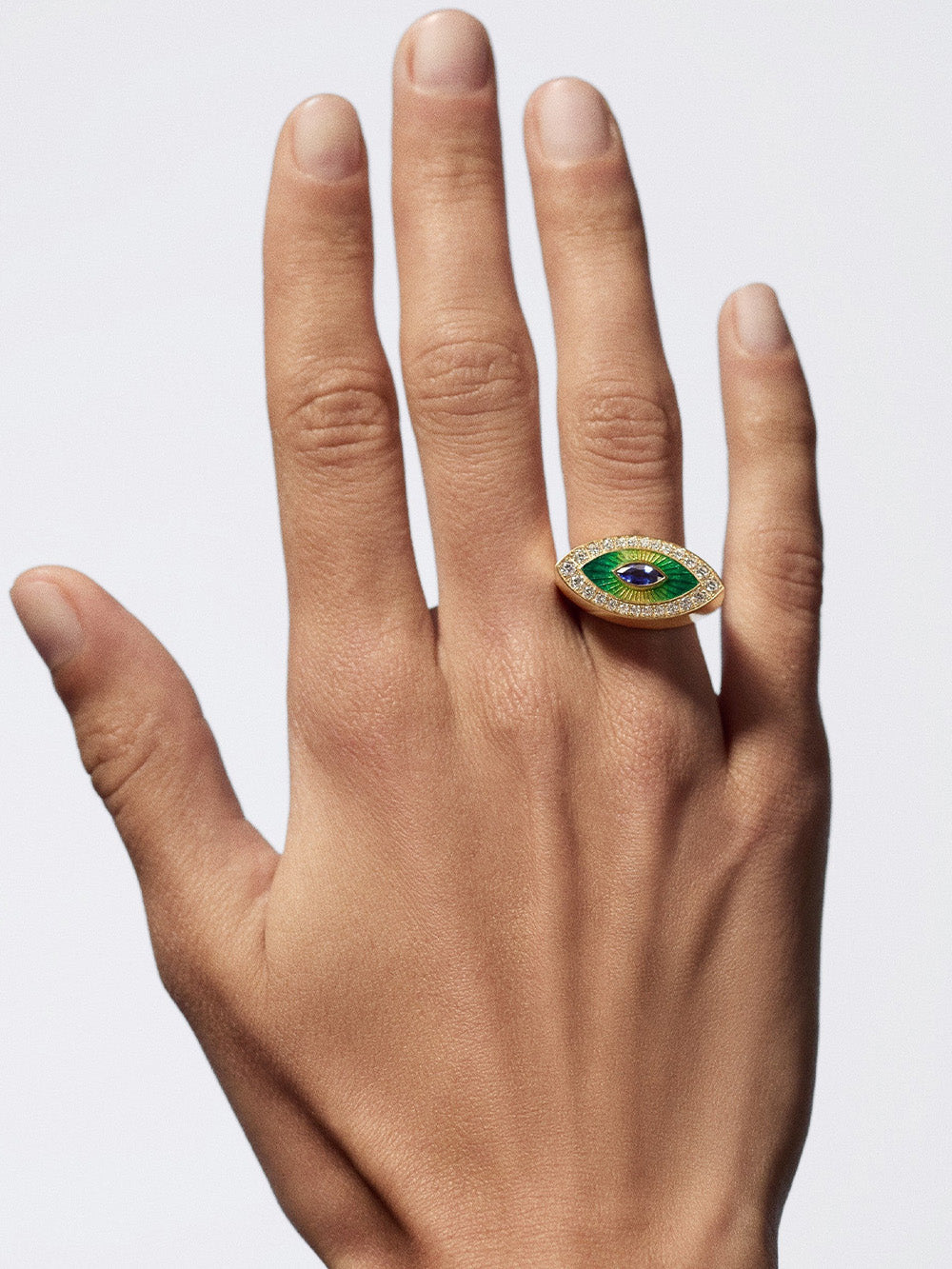 EVIL EYE METRIC GREEN RING
