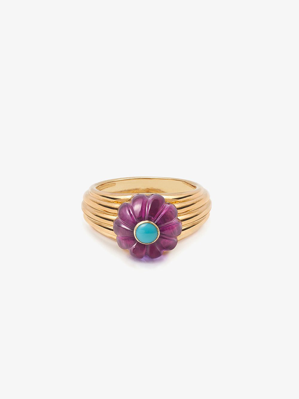 BAGUE GELATO OR ROSE AMÉTHYSTE ET TURQUOISE