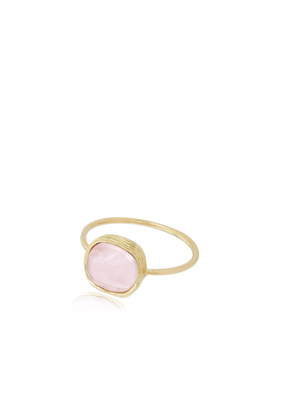 GOLD AND PINK QUARTZ RING