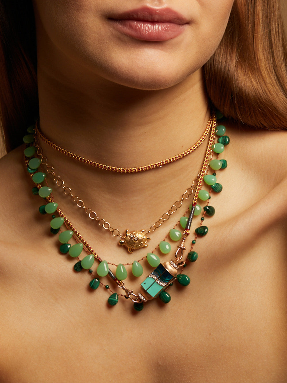 DONATELLO DIAMOND AND TSAVORITE NECKLACE