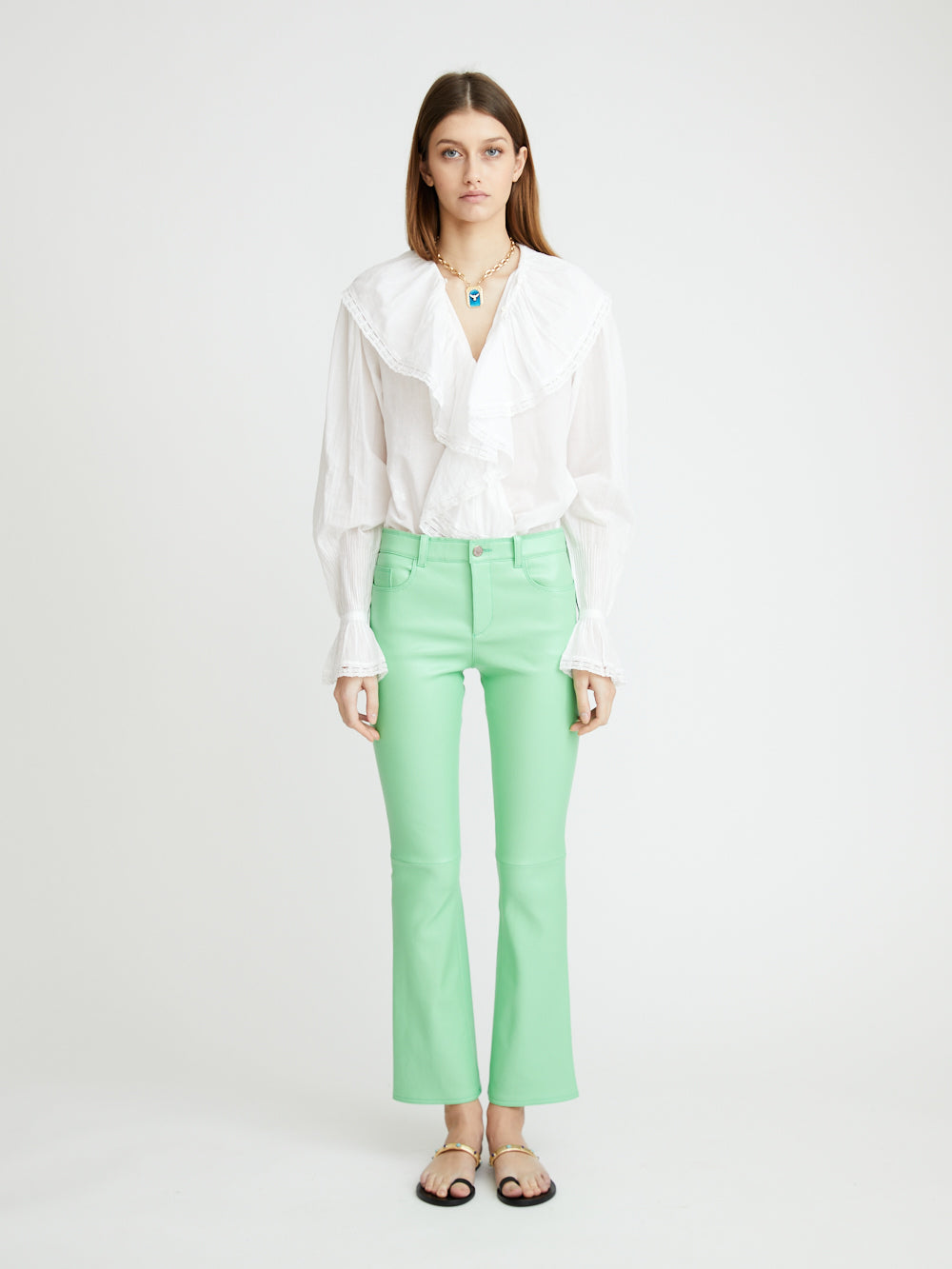 Green Dipped Dean Pants - Pantalon - Stouls - Vêtements femme - By Marie