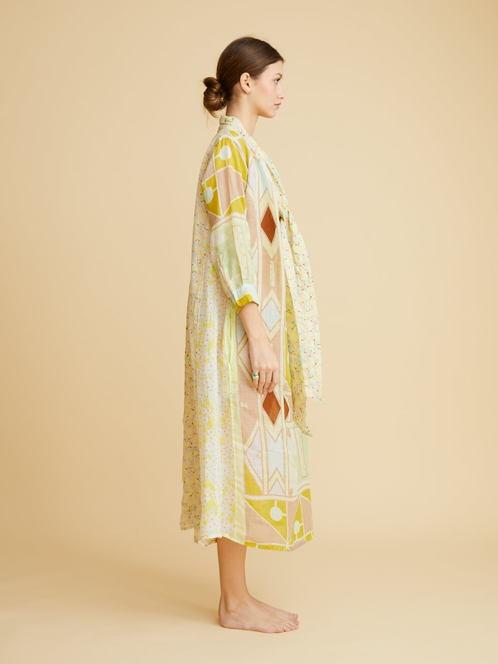 AFRICAN ACID LONG SLEEVE BOW DRESS