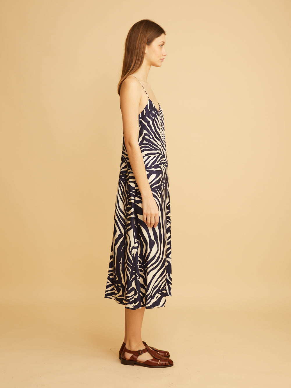 ROBE ROSA BRETELLE ZEBRE MARINE