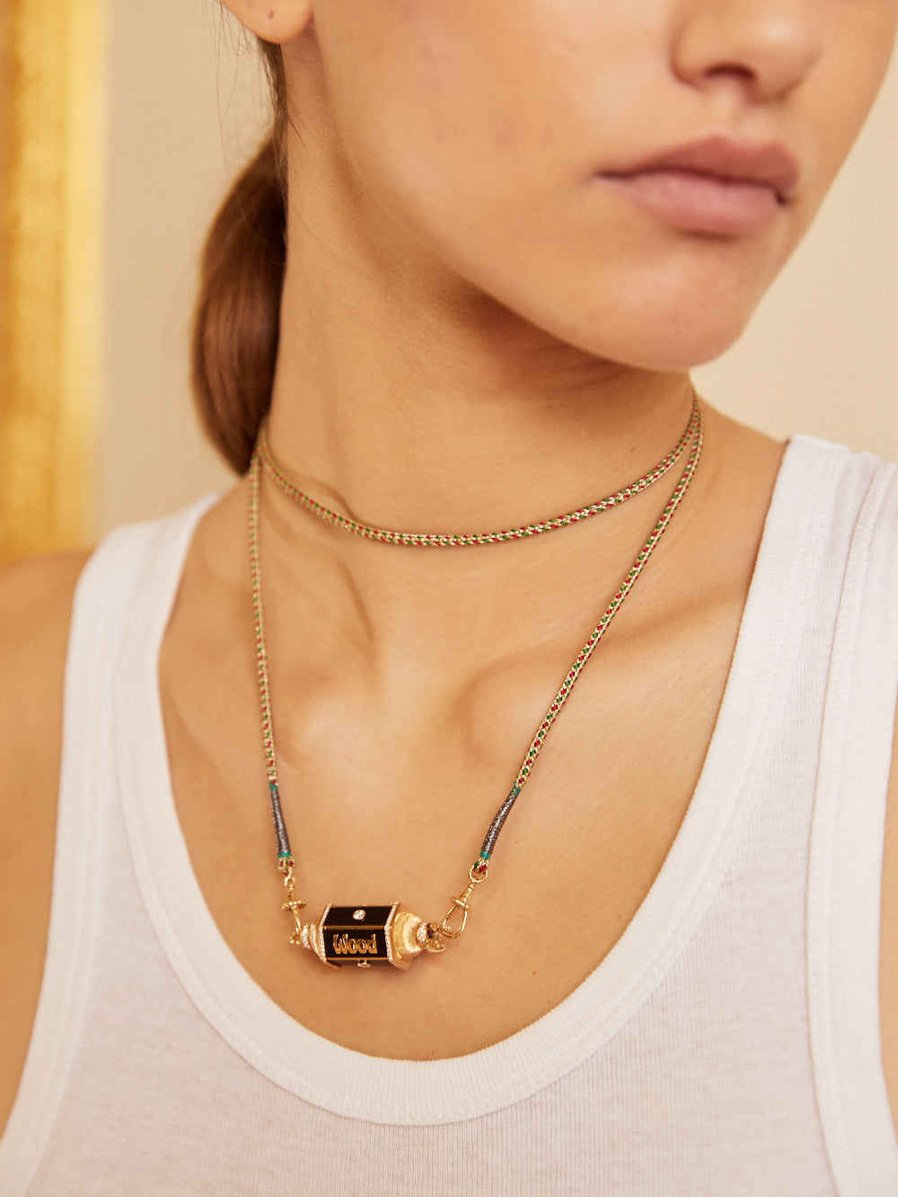 LOCKET KNOCK ON WOOD NECKLACE