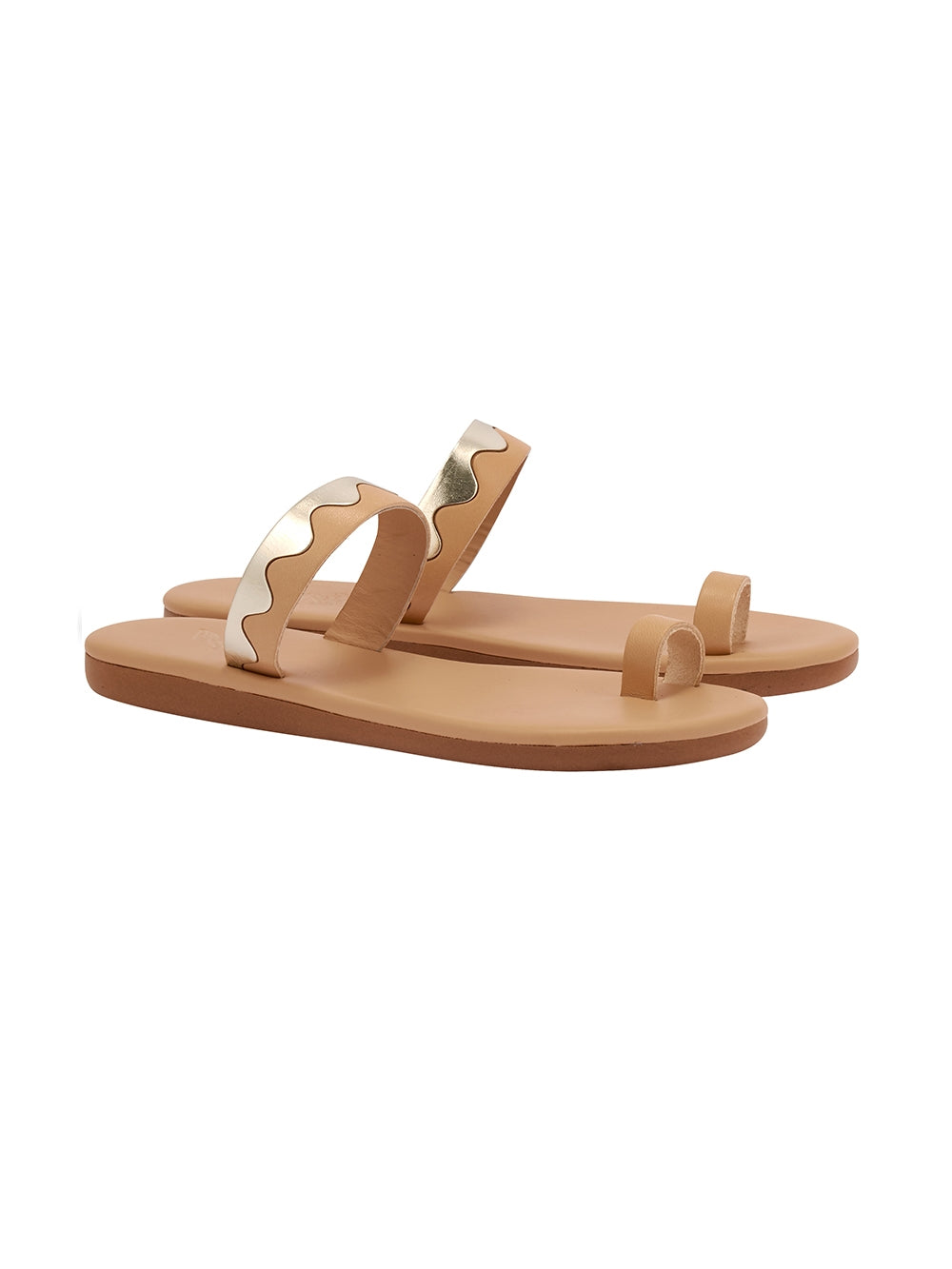 KYMA NATURAL/PLATINIUM SANDALS
