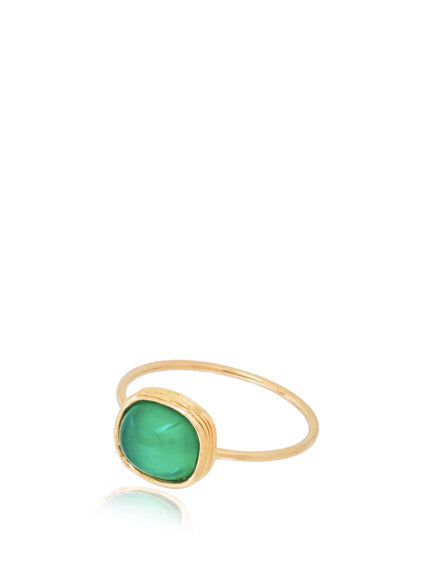 GOLD AND GREEN ONYX RING