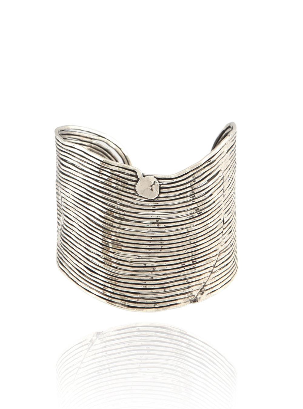 Gas Bijoux Jonc Silver Plate Cuff Bracelet In Argente