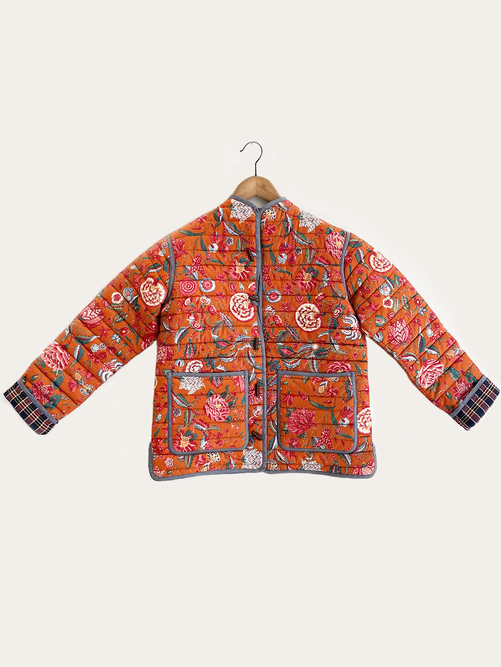 VESTE COURTE BOUQUET ORANGE